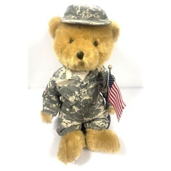 Danbury Mint Collectible Military Bear Flag Camouflage Outfit US Army Bear RARE - Picture 6 of 9